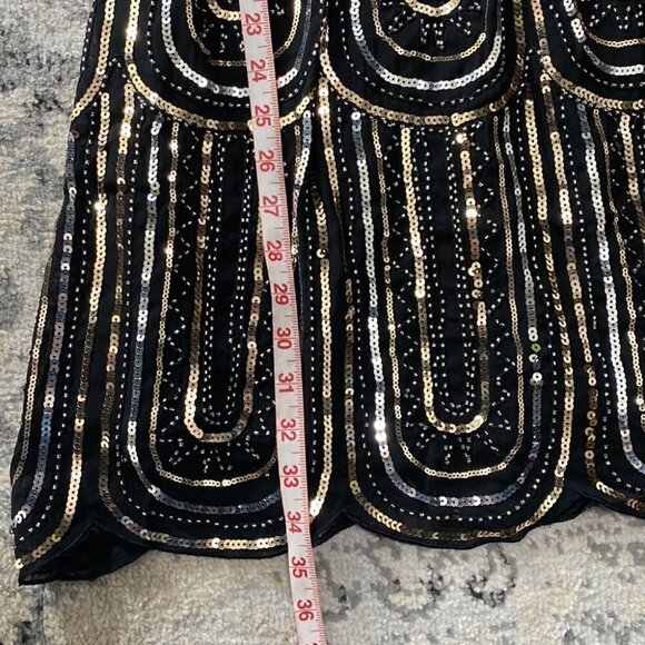 Black Bohemian Sequinned Dress - Picture 8 of 9
